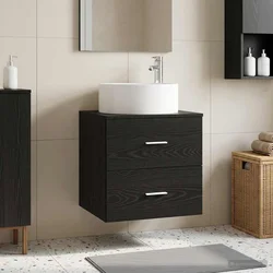 Umivaonik s policom Crni hrast 49,5 x 44,5 x 65,5 cm