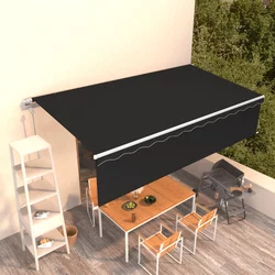 Avtomatsko zložljiva tenda s senčilom 6x3 m antracitna