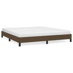 Vidaxl Posteljni okvir brez vzmetnice temno rjav 180x200 cm blago