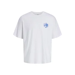 JACK & JONES Majica JORVACATION  modra / bela