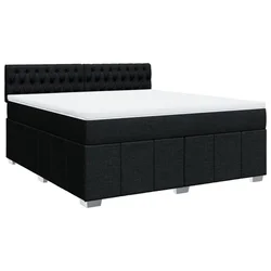 Vidaxl Box spring postelja z vzmetnico črna 180x200 cm blago