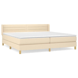 shumee Box spring postelja z vzmetnico krem 200x200 cm blago