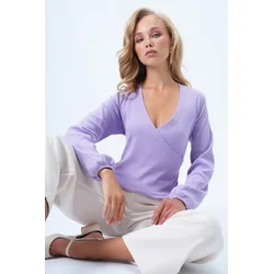 Trend Alacati Stili Ženska bluza dugih rukava Alc-X12929, Ljubičasta