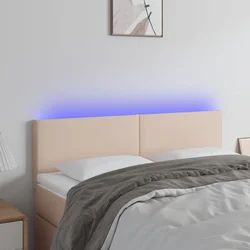 LED uzglavlje boja cappuccina 144 x 5 x 78/88cm od umjetne kože