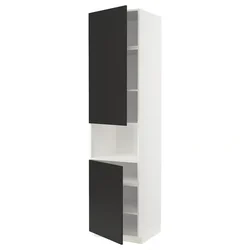 METOD Vis.orm.mikrotal2vrat/policama, bela/Nickebo boja antracita, mat, 60x60x240 cm