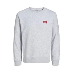 JACK & JONES Majica JJRUSH pegasto bela