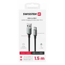 SWISSTEN podatkovni kabel USB-A/USB-C 1,5 M black