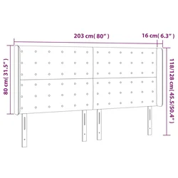 shumee vidaXL Vzglavje z ušesi modro 203x16x118/128 cm blago