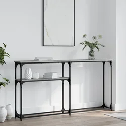 Konzolni stol siva boja hrasta 145x22,5x75 cm konstruirano drvo