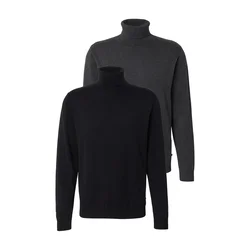 JACK & JONES Pulover JJEBASIC pegasto siva/črna