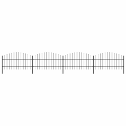 Vrtna ograda s vrhom koplja Čelik 714,5 x 100 cm Crna