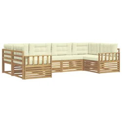 Set vanjskih sofa s jastukom 6 pcs Bijela i krem