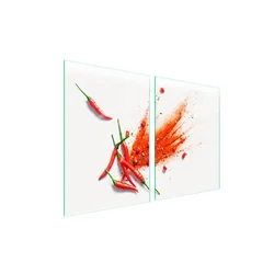 shumee Steklena zaščitna plošča za štedilnik 2x45x52 Chili