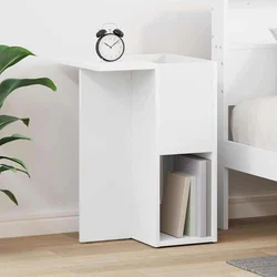 vidaXL Stranska miza Bela 35 x 40 x 55 cm Konstruiran les