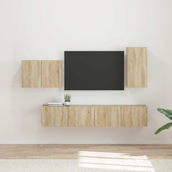 Set zidnog ormarića za TV 4 pcs Sonoma hrast Konstruirano drvo