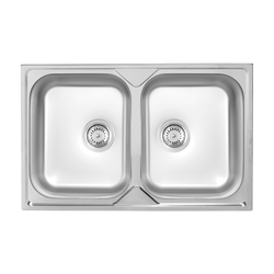 Metalac Aurora Usadna dvodelna sudopera, Inox, O 90, 790×500 mm