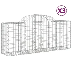 Lučne gabionske košare 3 kom 200x50x80/100 cm pocinčano željezo