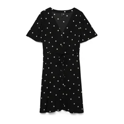 VERO MODA Dolga srajca VMALBA  črna / bela