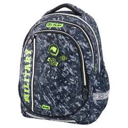 Play Ranac za dečake Military Code Maxx, Anatomski, 41 x 31 x 21 cm, Sivi