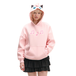 Cropp - Ljubičasta dukserica s kapuljačom Pokémon Jigglypuff - pastelno pink