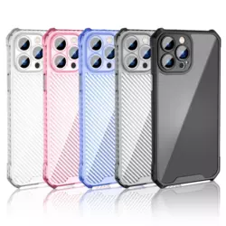 Maska Carbon shield iPhone 14 Plus pink.