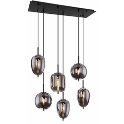 Globo 15345-6 - Luster na sajli BLACKY 6xE14/40W/230V crna