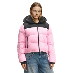 Cropp - Prošivena puffer jakna s kapuljačom - pink