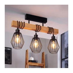 Eglo 780168 - Plafonski luster TABODI 3xE27/40W/230V braon/crna