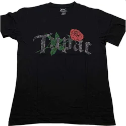 2Pac Rose Logo (Embellished) Black M Majica