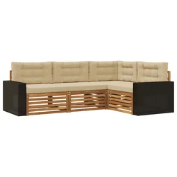 Set vanjskih sofa 4 pcs Prirodna i bež 255,5 x 176,5 x 73 cm