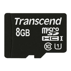 TRANSCEND MicroSDHC 8 GB Premium, razred 10 UHS-I 300x, brez adapterja