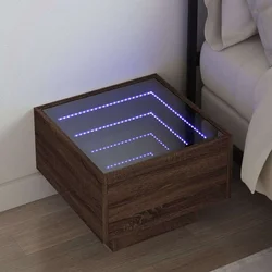 Noćni ormarić s beskonačnim LED boja smeđeg hrasta 40x40x30 cm