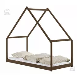 Otroška postelja hiška Moris - 80x180 cm - temno čokoladna