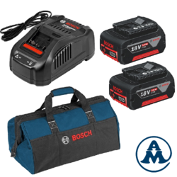 Bosch Set baterija i Punjač Li-ion 2x18V 5.0Ah + GAL 1880 CV + Torba
