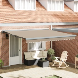 Nadstrešnica Bež 400 × 300 cm Poliester i aluminij