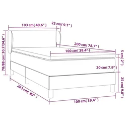 Vidaxl Box spring postelja z vzmetnico roza 100x200 cm žamet
