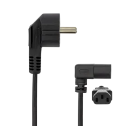 KABEL C-13 PC - SCHUKO POWER, pod kotom 90°, 2 m