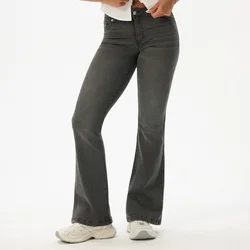 Cropp - Farmerke flare - grey