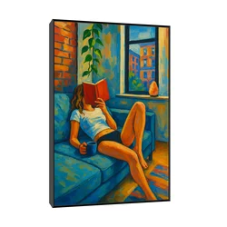 Canvas Slika na platnu Pauza za stranicu 50x75cm, Sa ramom, Crni