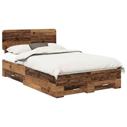 Vidaxl Konstrukcija postelje Star les 120 x 190 cm Konstruiran les