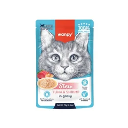 Wanpy Vlažna hrana za mačke tuna i škampi, 70g