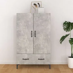 Visoka komoda siva boja betona 70x31x115 cm konstruirano drvo