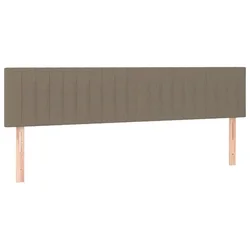 Vidaxl Box spring postelja z vzmetnico LED taupe 200x200 cm blago