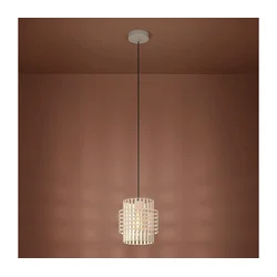Eglo 390146 - Luster na sajli OLTAMAR 1xE27/40W/230V, prečnik 21 cm, krem