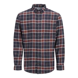 JACK & JONES Srajca Joshua Buffalo  marine / oranžna / bela