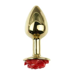 Diamond Gold Butt Plug Rose Small