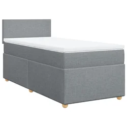 vidaXL vidaXL Box spring postelja z vzmetnico svetlo siva 80x200 cm blago, (21291237)