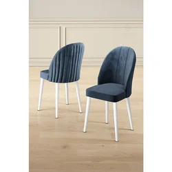 Hanah Home set trpezarijskih stolica Mara 8 kom, antracit tkanina Babyface, bele metalne noge