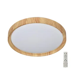 Prezent 71330-LED Prigušiva stropna LED svetiljka WOODEN LED/33W/230V 3000-6500K, sa daljinskim upravljačem