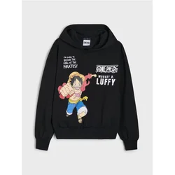 Sinsay - Oversize duks sa kapuljačom i printom One Piece - crno